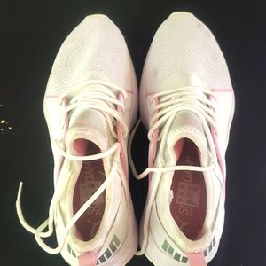 White and pink sneakers